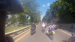 Bataie in trafic dupa ce un sofer loveste si calca cu masina mai multi motociclisti