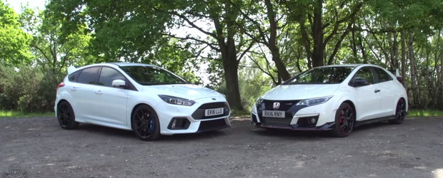 Batalia asteptata de multi fani ai hot-hatch-urilor: Ford Focus RS fata in fata cu Honda Civic Type R