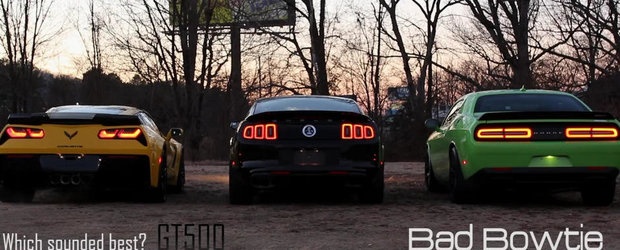 Batalia evacuarilor: Corvette Z06 vs Shelby GT500 vs Dodge Hellcat