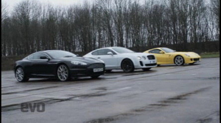 Batalia GTurilor: Aston Martin DBS vs. Bentley Supersports vs. Ferrari 599 HGTE