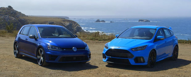 Batalia hot-hatch-urilor nu este nici pe departe incheiata. Uite aici Golf-ul R si Focus-ul RS impinse la limita pentru a vedea care e mai bun!