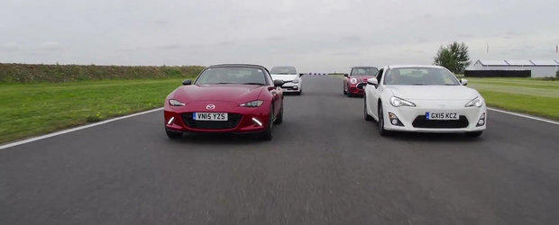 Batalia masinilor sport accesibile: Mazda MX-5 vs Mini JCW vs Clio RS vs Toyota GT86