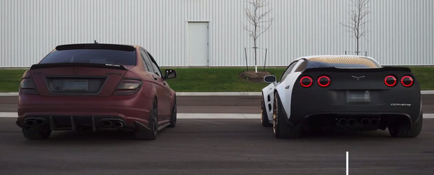 Batalia motoarelor V8: Mercedes C63 vs Corvette Z06. Care suna mai bine?