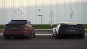 Batalia motoarelor V8: Mercedes C63 vs Corvette Z06. Care suna mai bine?