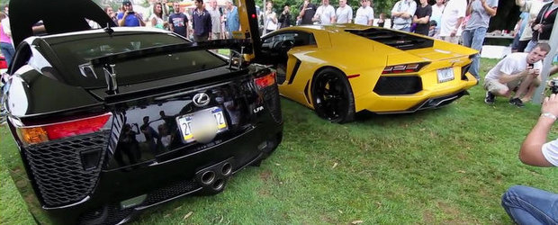 Batalia sunetelor: Lamborghini Aventador versus Lexus LFA