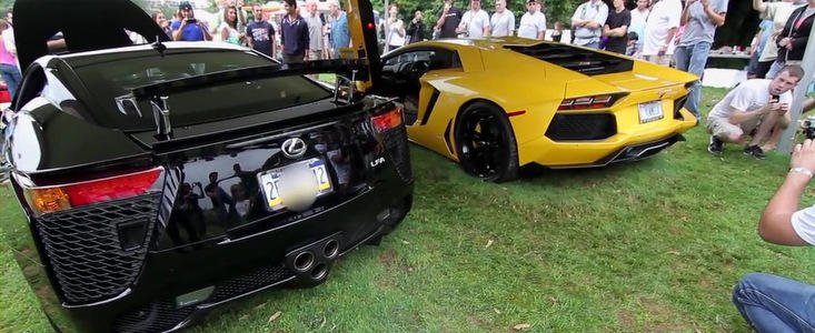 Batalia sunetelor: Lamborghini Aventador versus Lexus LFA