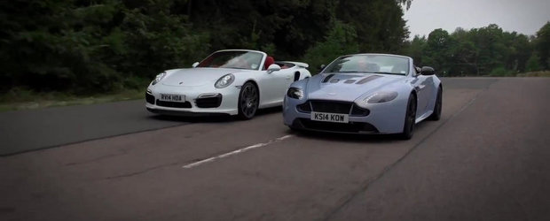 Batalia super-decapotabilelor: AM V12 Vantage S vs. Porsche 911 Turbo S