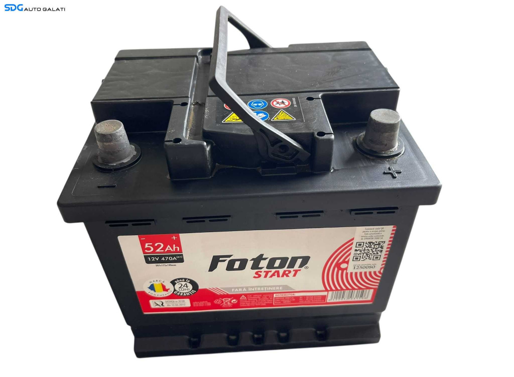 Baterie Acumulator Auto 52AH 470A FOTON Start Volkswagen Audi Seat Skoda Ford Opel Toyota BMW Mercedes Renault Peugeot Dacia [B4527]