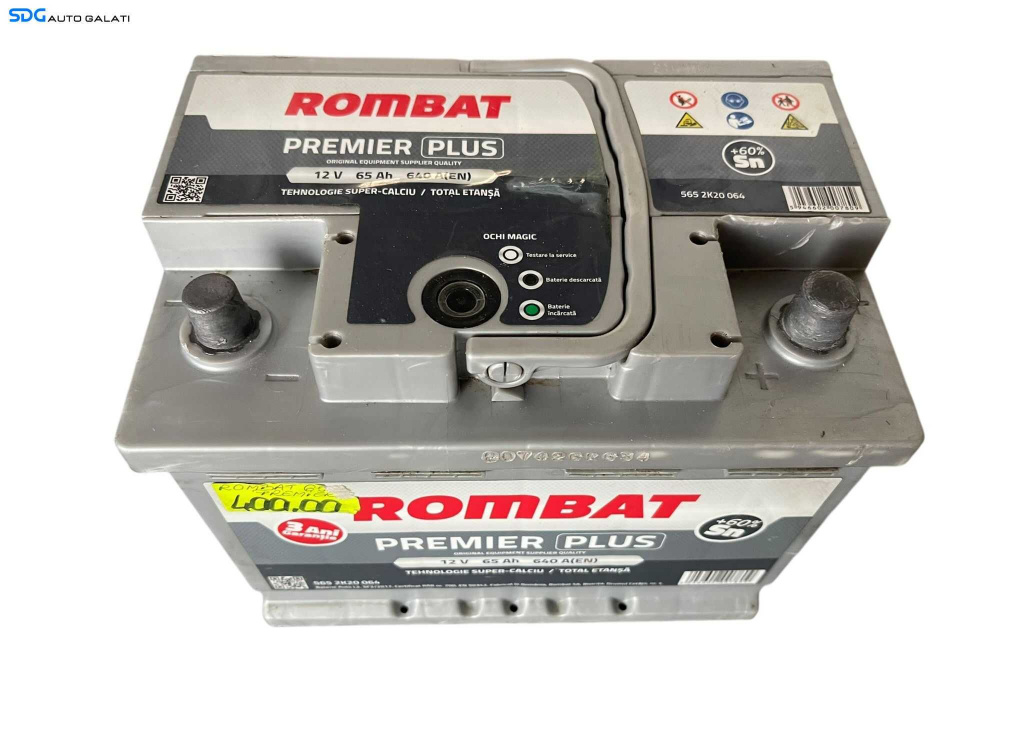 Baterie Acumulator Auto 65AH 640A Rombat Premier Plus 5652K20064 Volkswagen Audi Seat Skoda Ford Opel Toyota BMW Mercedes Renault Peugeot Dacia 1999 - 2020 [B4613]