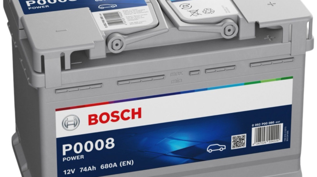 Baterie Bosch Power P0008 74Ah 680A 12V 0 092 P00 080