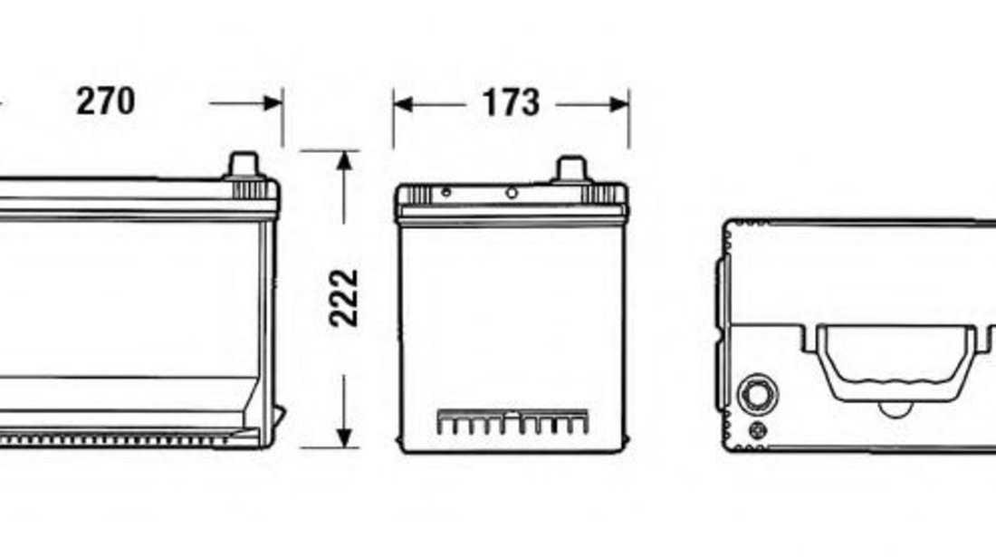 Baterie de pornire TOYOTA HILUX II pick-up (LN8, RN5, LN6, YN6, YN5, LN5, RN6) (1983 - 2005) EXIDE EA755 piesa NOUA