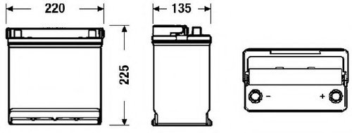 Baterie de pornire TOYOTA PRIUS (ZVW5) (2015 - 2016) EXIDE EB450 piesa NOUA