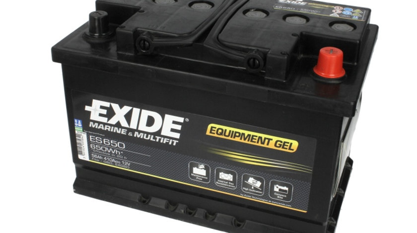 Baterie EXIDE 12V 56Ah GEL (R+ Borna standard) 278x175x190 B13 - flansa montare 10.5 mm Aplicatii duale cod intern: CI9347CK