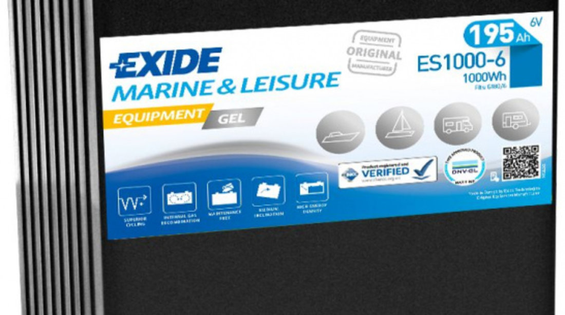 Baterie EXIDE 6V 190Ah GEL (R+ Borna standard) 245x190x275 B00 - fara flansa montare Aplicatii duale cod intern: CI9379CK