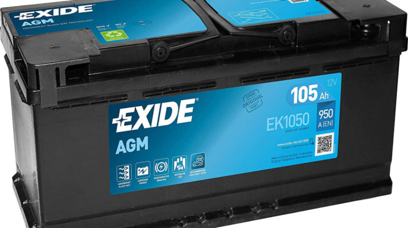 Baterie Exide Agm Start-Stop 105Ah 950A 12V EK1050