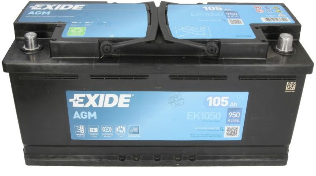 Baterie Exide Agm Start-Stop 105Ah 950A 12V EK1050