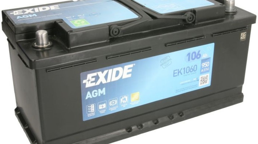 Baterie Exide Agm Start-Stop 106Ah 950A 12V EK1060