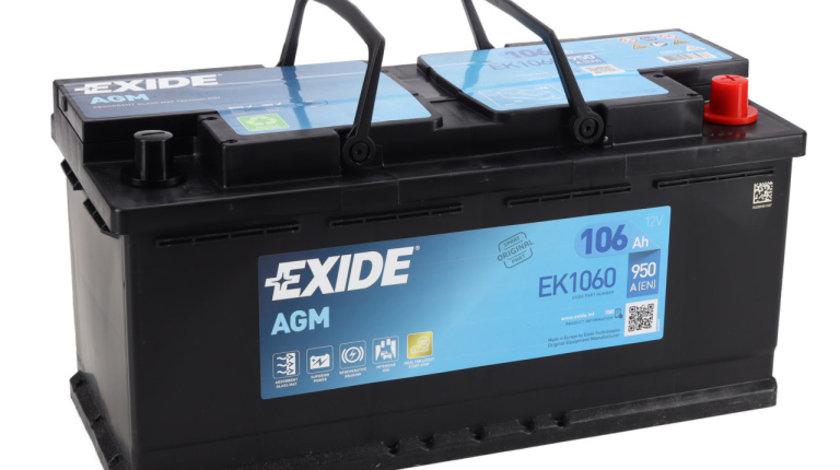 Baterie Exide Agm Start-Stop 106Ah 950A 12V EK1060