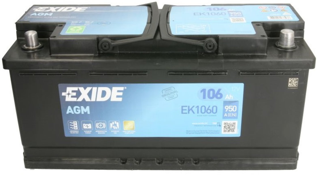 Baterie Exide Agm Start-Stop 106Ah 950A 12V EK1060