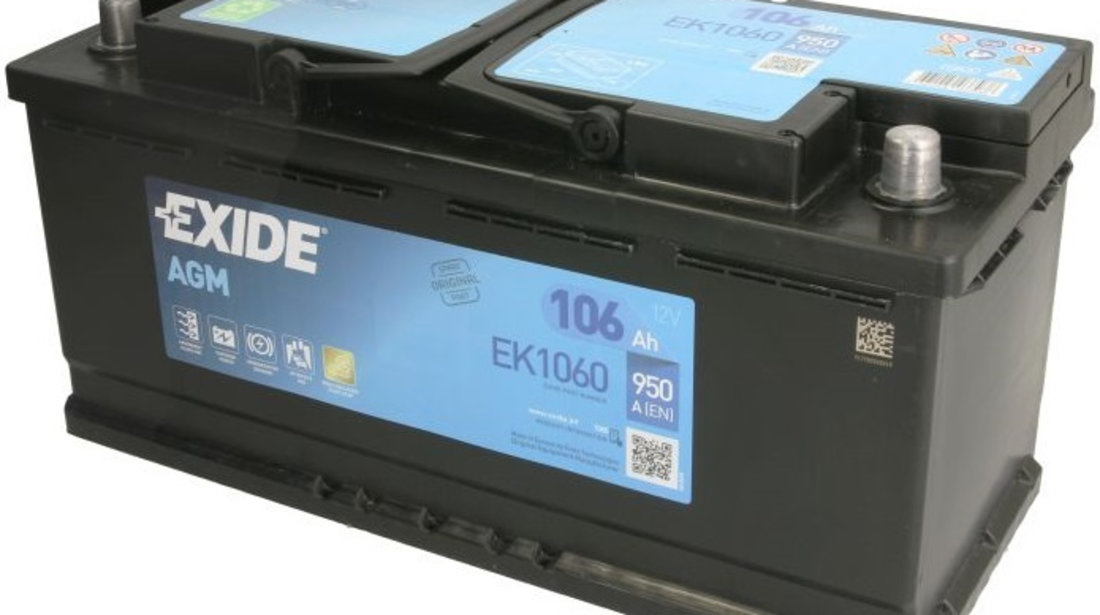 Baterie Exide Agm Start-Stop 106Ah 950A 12V EK1060