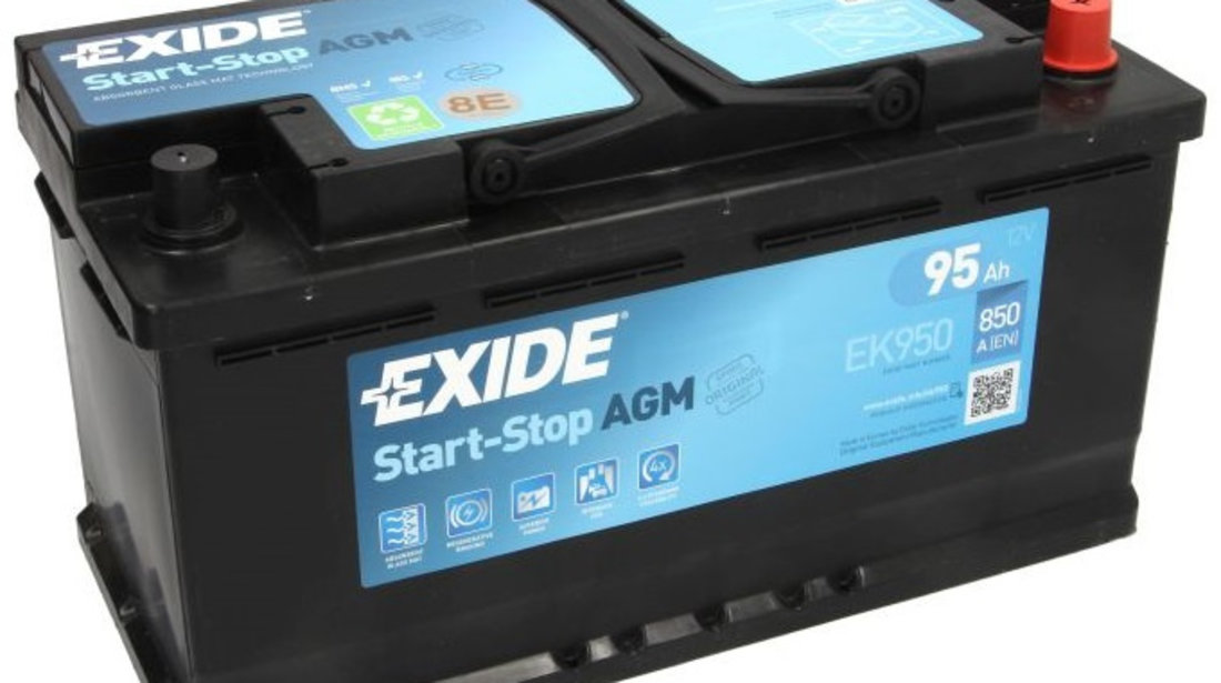 Baterie Exide Agm Start-Stop 95Ah 850A 12V EK950