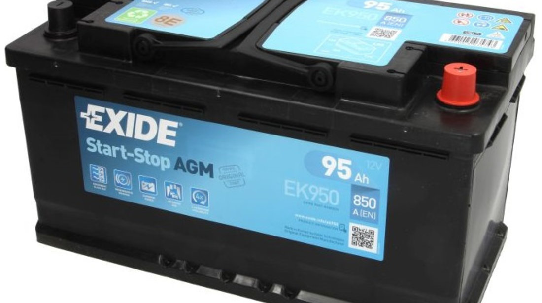 Baterie Exide Agm Start-Stop 95Ah 850A 12V EK950