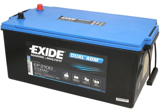Baterie Exide Dual Agm, Marine &amp; Multifit 240Ah 1200A 12V EP2100