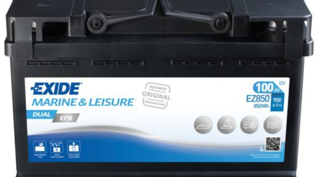 Baterie Exide Dual EFB, Marine &amp; Luisure 100Ah 900A 12V EZ850