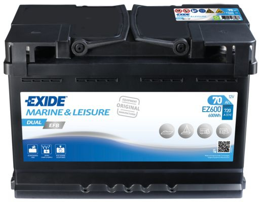 Baterie Exide Dual ETB, Marine &amp; Luisure 70Ah 720A 12V EZ600