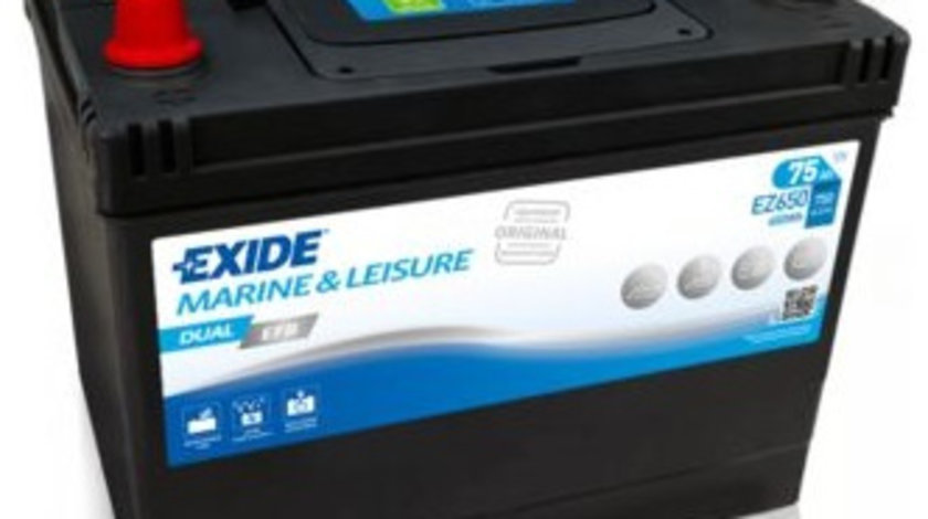 Baterie Exide Dual Etb, Marine &amp; Luisure 75Ah 750A 12V EZ650