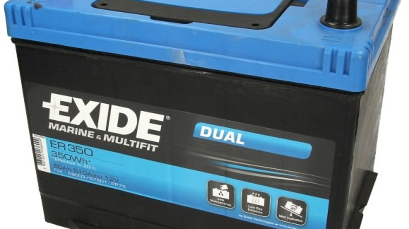 Baterie Exide Dual, Marine &amp; Luisure 80Ah 510A 12V ER350