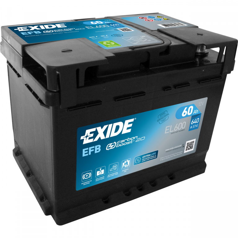 Baterie Exide Efb Start-Stop 60Ah 640A 12V EL600