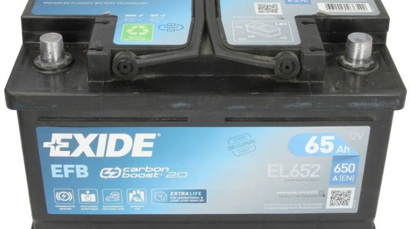 Baterie Exide Efb Start-Stop 65Ah 650A 12V EL652