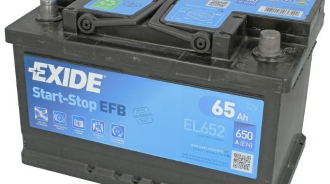 Baterie Exide Efb Start-Stop 65Ah 650A 12V EL652