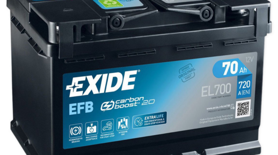 Baterie Exide Efb Start-Stop 70Ah 720A 12V EL700