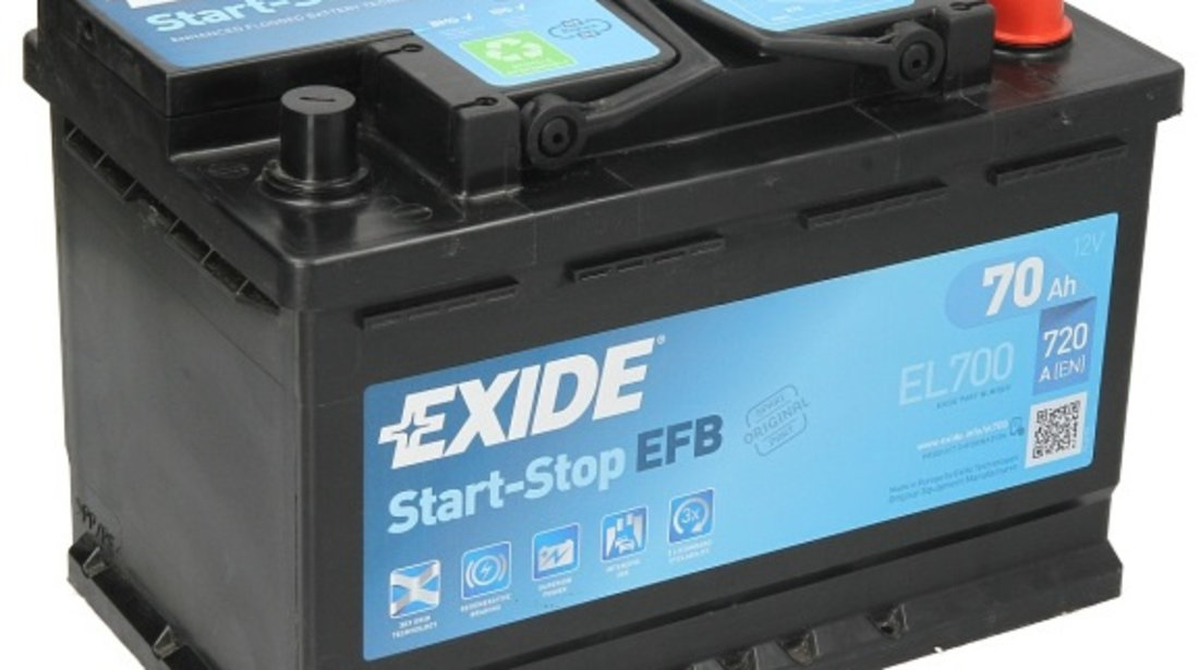 Baterie Exide Efb Start-Stop 70Ah 720A 12V EL700