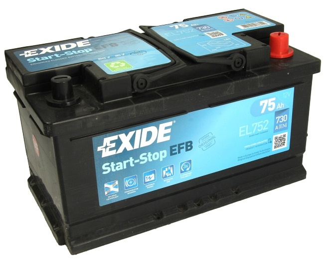 Baterie Exide Efb Start-Stop 75Ah 730A 12V EL752