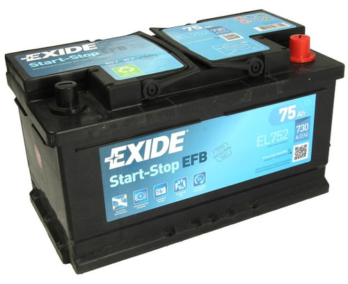 Baterie Exide Efb Start-Stop 75Ah 730A 12V EL752
