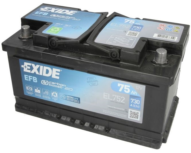Baterie Exide Efb Start-Stop 75Ah 730A 12V EL752