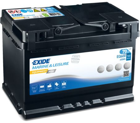 Baterie Exide Equipment Gel, Marine &amp; Multifit 70Ah 760A 12V EQ600