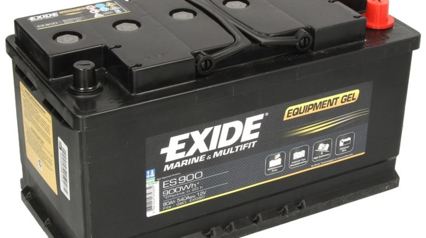 Baterie Exide Equipment Gel, Marine &amp; Multifit 80Ah 540A 12V ES900