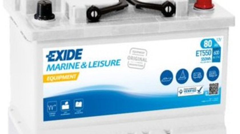 Baterie Exide Equipment, Marine &amp; Leisure 80Ah 600A 12V ET550