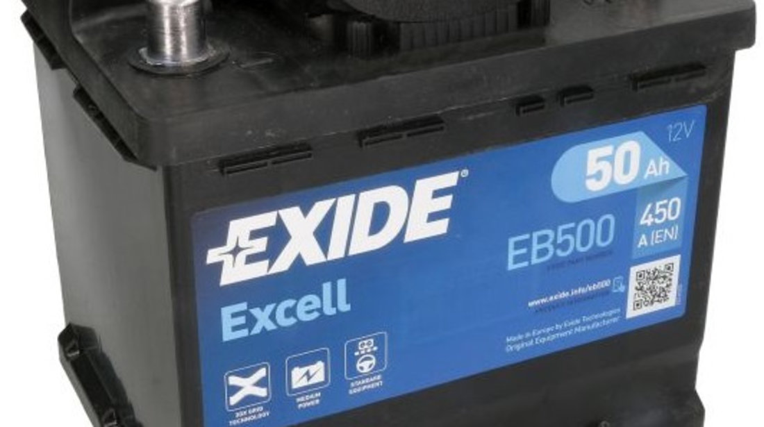 Baterie Exide Excell 50Ah 450A 12V EB500