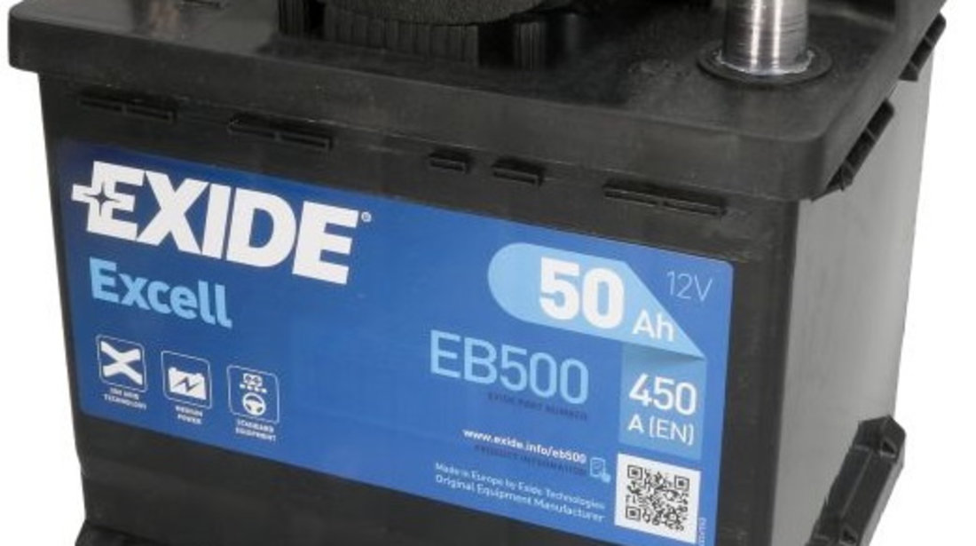 Baterie Exide Excell 50Ah 450A 12V EB500