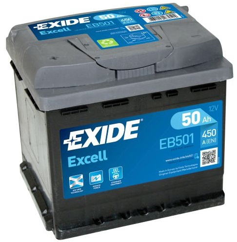 Baterie Exide Excell 50Ah 450A 12V EB501