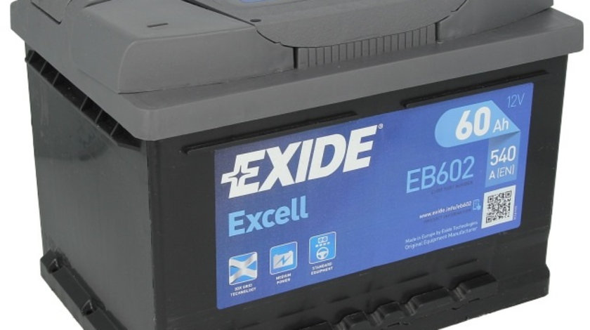 Baterie Exide Excell 60Ah 540A 12V EB602