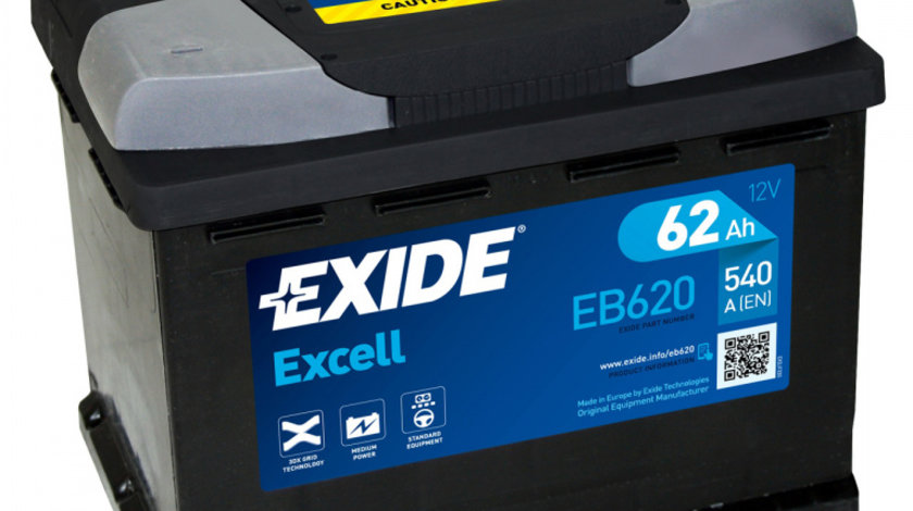 Baterie Exide Excell 62Ah 540A 12V EB620