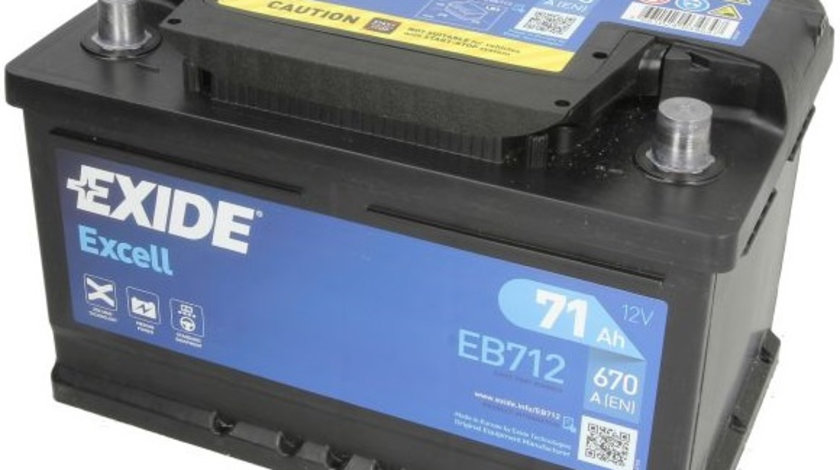 Baterie Exide Excell 71Ah 670A 12V EB712