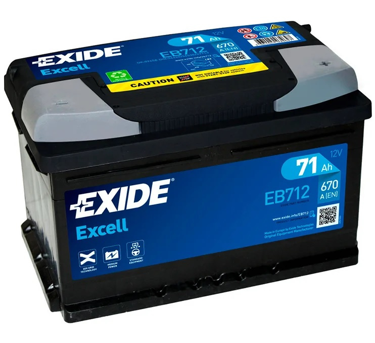 Baterie Exide Excell 71Ah 670A 12V EB712