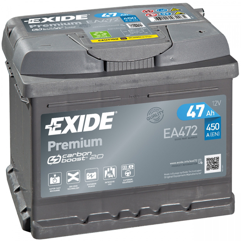 Baterie Exide Premium 47Ah 450A 12V EA472